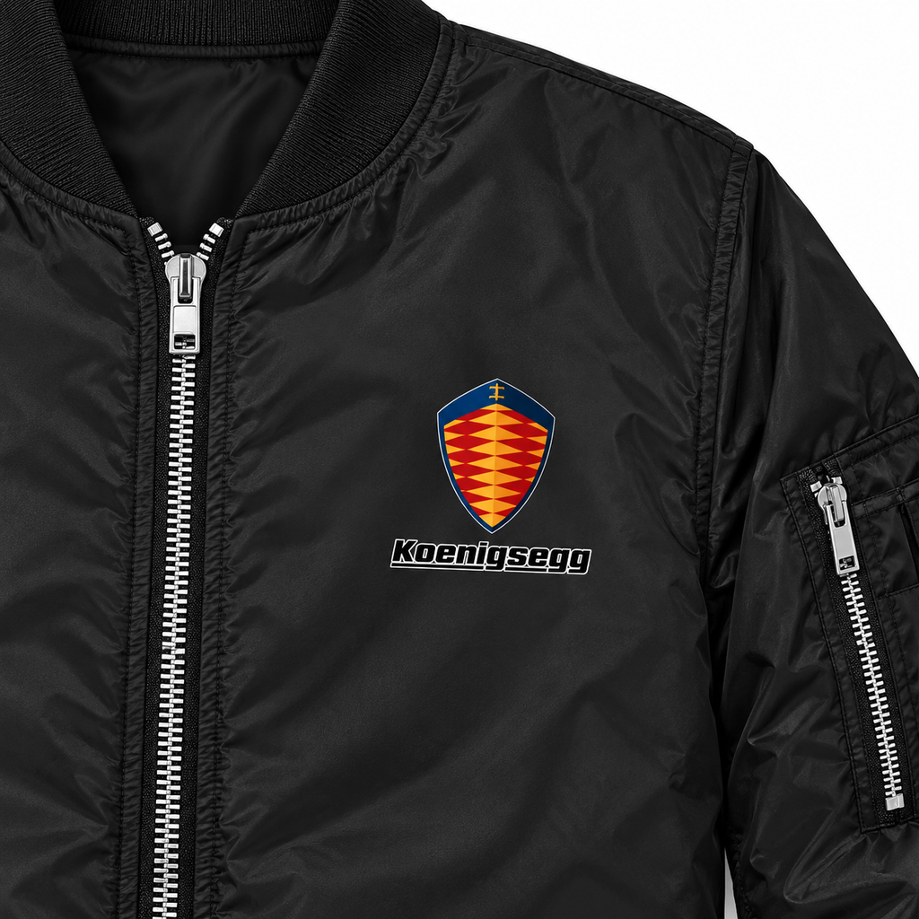 Koenigsegg bomber jacket | Black | Print detail