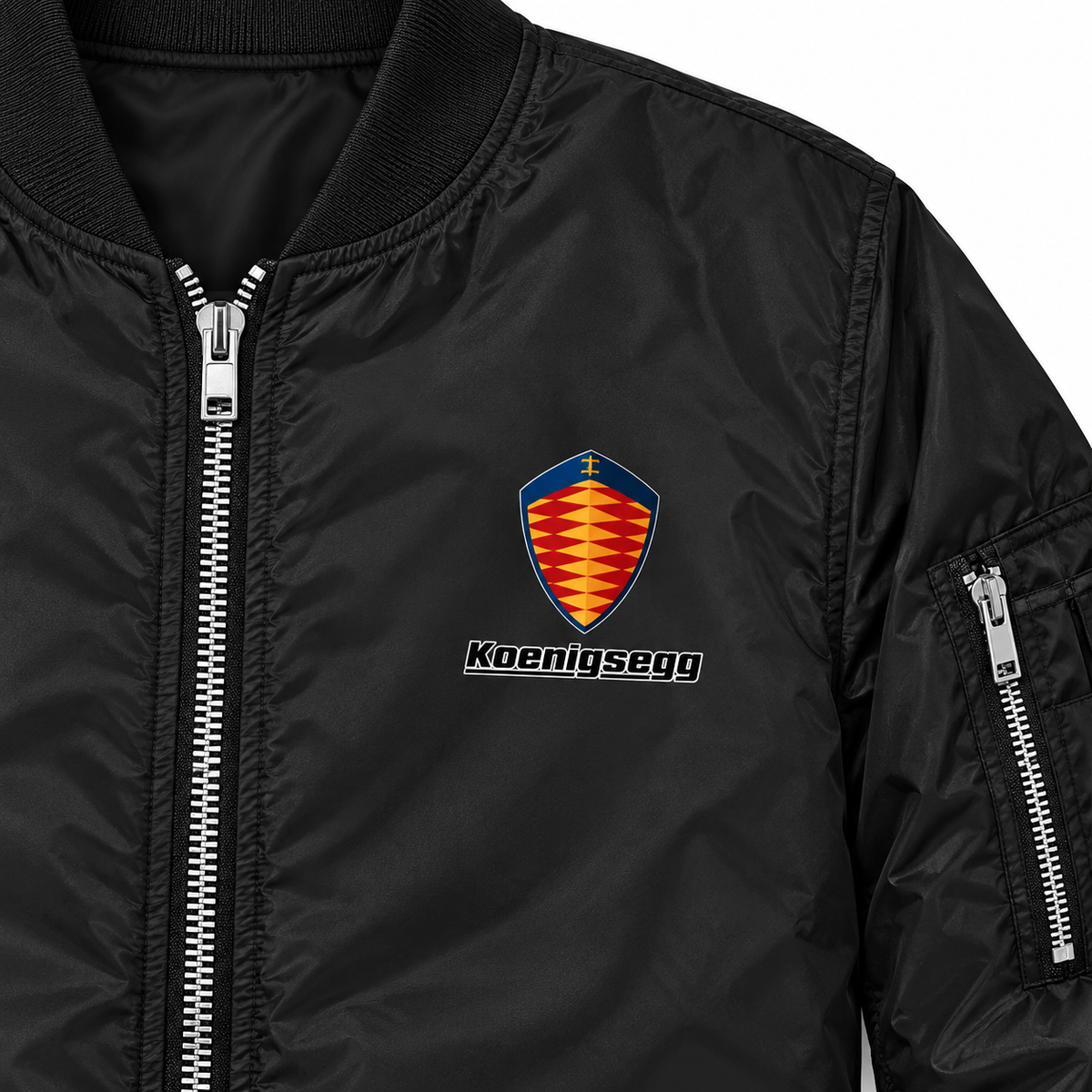 Koenigsegg bomber jacket | Black | Print detail