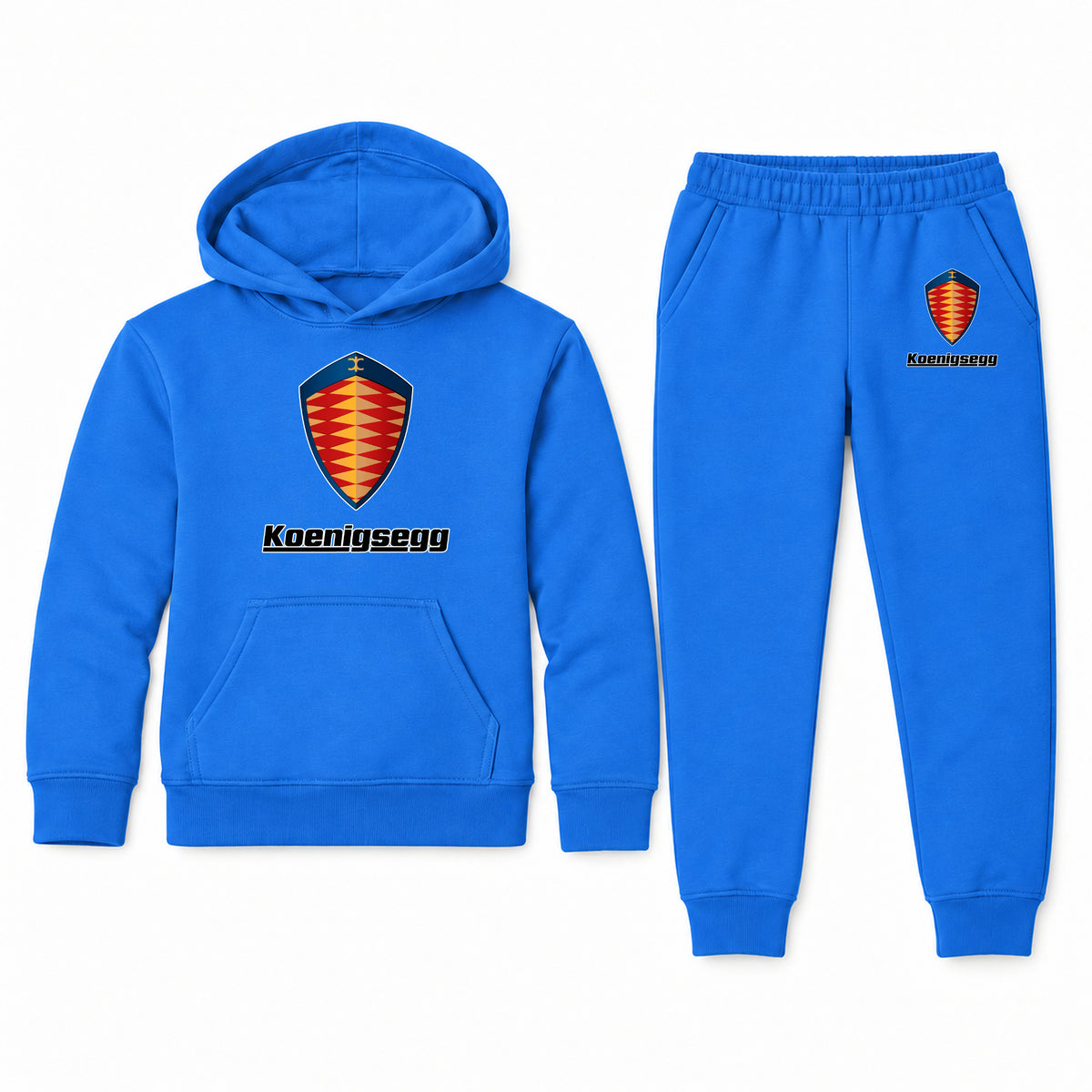 Koenigsegg youth hoodie jogger set, Blue, Youth Large ages 10–12