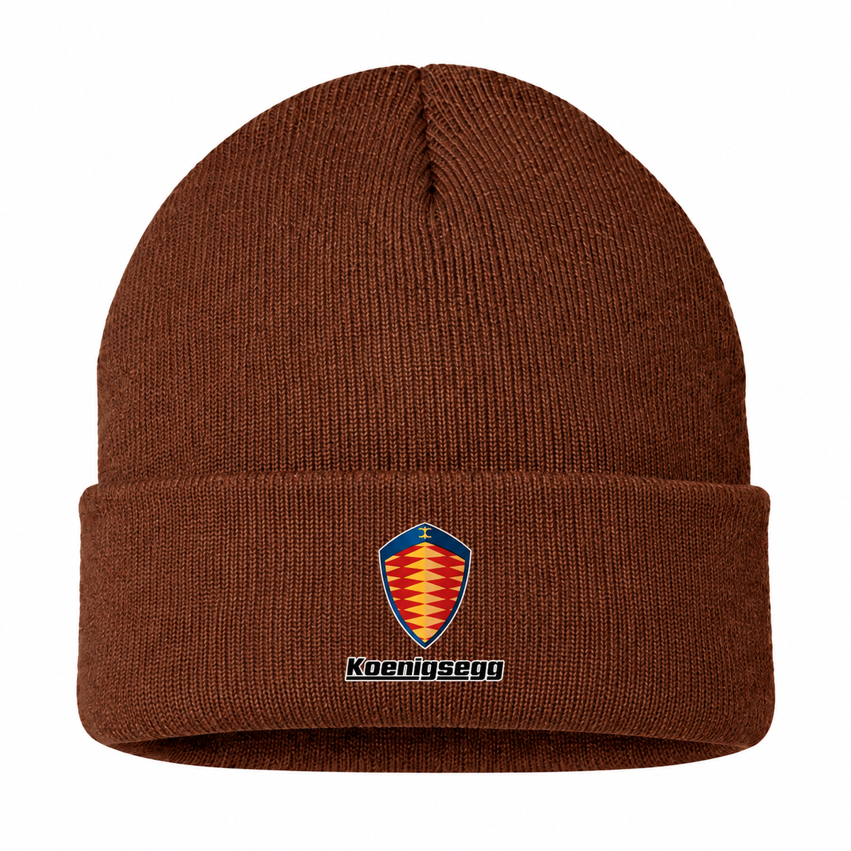 Men's Koenigsegg Beanie Hat — Brown — clean front main