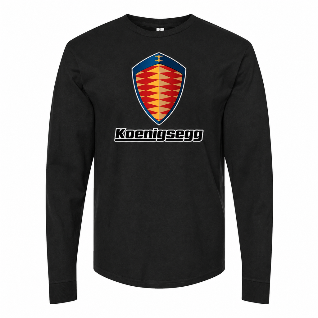 Men's Koenigsegg cotton long sleeve T-shirt Black front