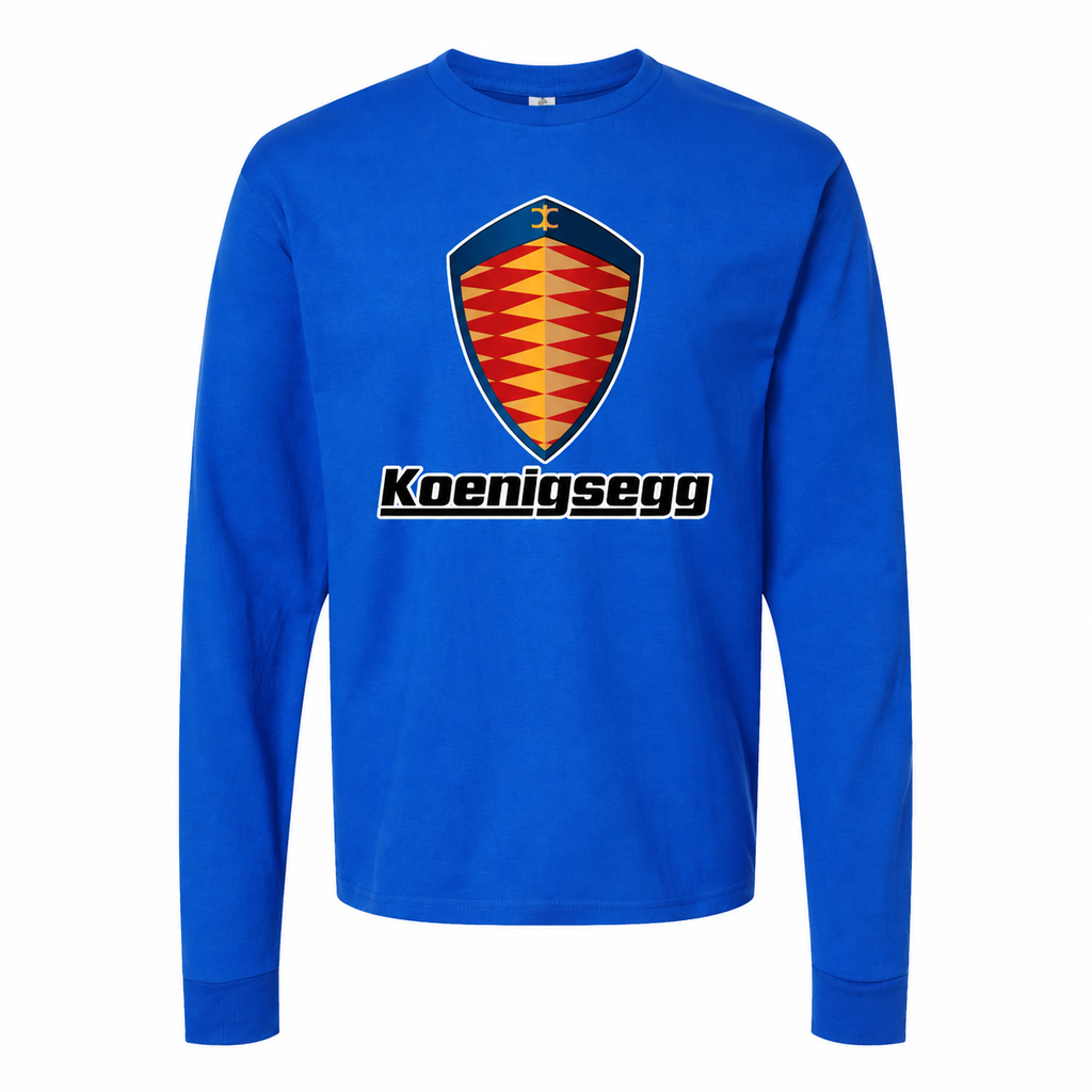 Men's Koenigsegg cotton long sleeve T-shirt Blue front