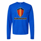 Men's Koenigsegg cotton long sleeve T-shirt Blue front