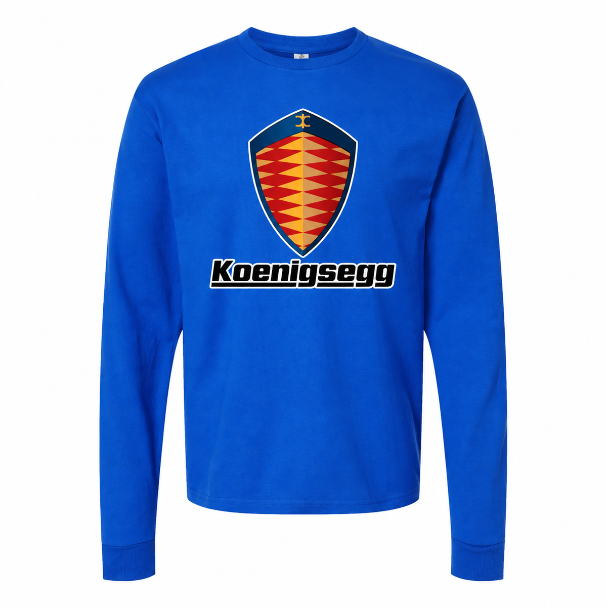 Men's Koenigsegg cotton long sleeve T-shirt Blue front
