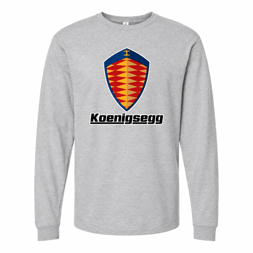 Men's Koenigsegg cotton long sleeve T-shirt Grey front