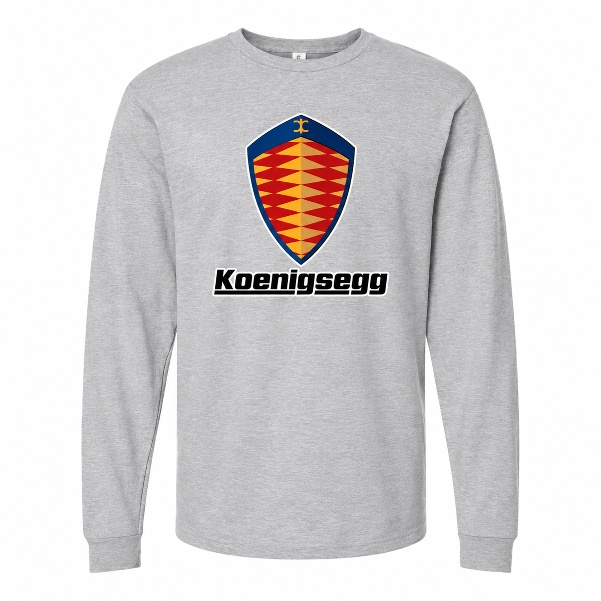 Men's Koenigsegg cotton long sleeve T-shirt Grey front
