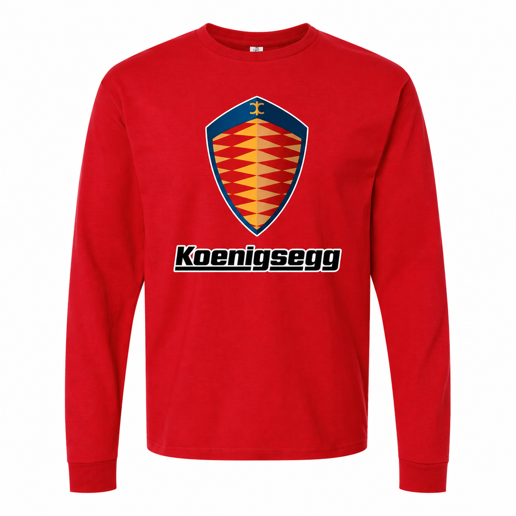 Men's Koenigsegg cotton long sleeve T-shirt Red front