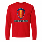 Men's Koenigsegg cotton long sleeve T-shirt Red front