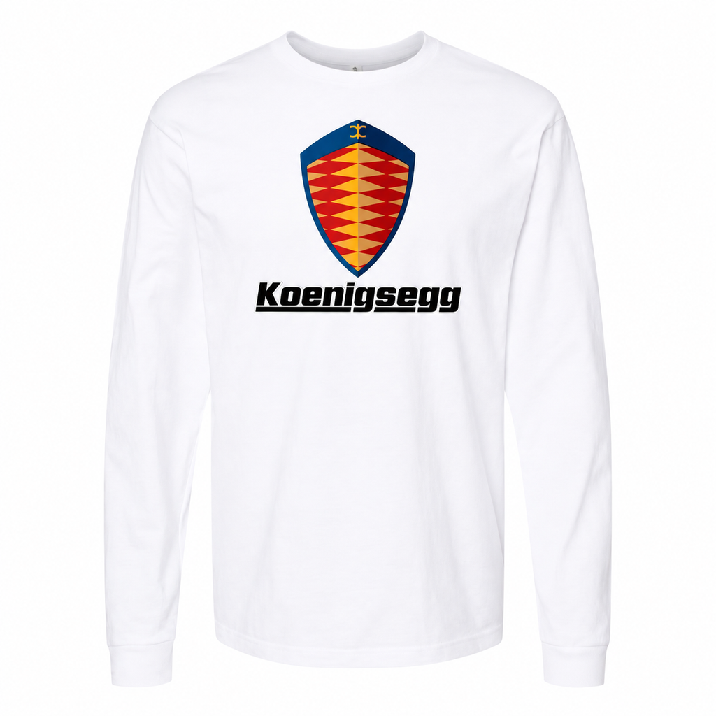 Men's Koenigsegg cotton long sleeve T-shirt White front