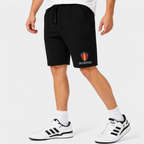 Koenigsegg fleece shorts Black front logo near left hem