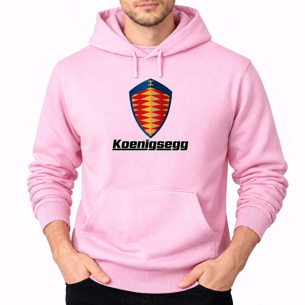 Koenigsegg Light Pink pullover hoodie front