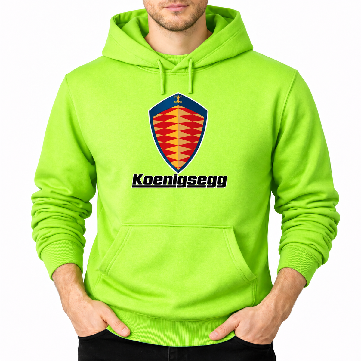 Koenigsegg Lime Green pullover hoodie front