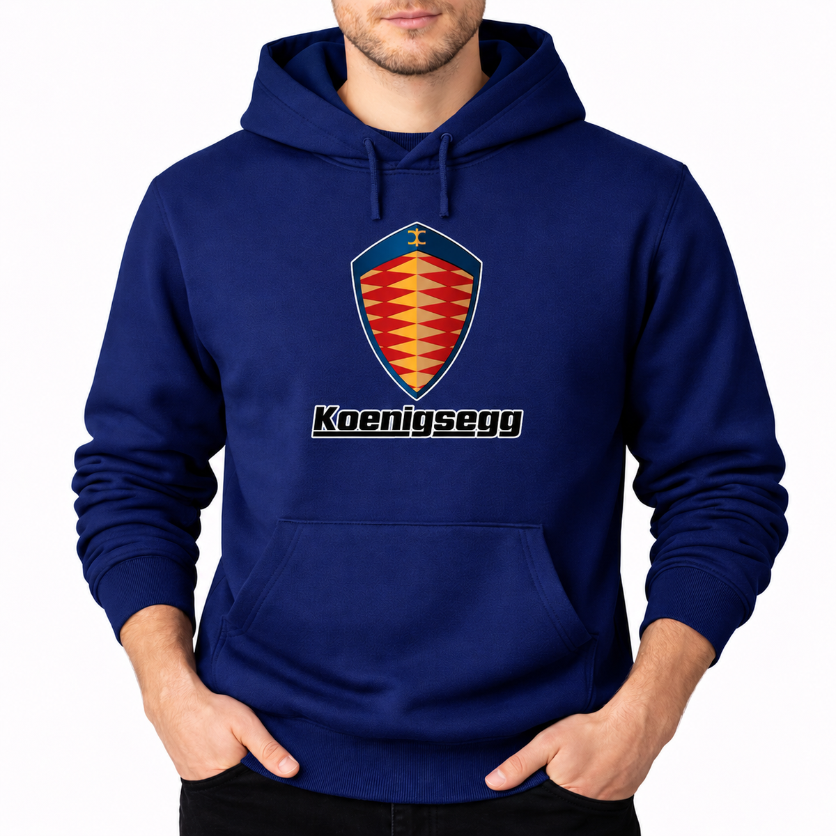 Koenigsegg Navy pullover hoodie front