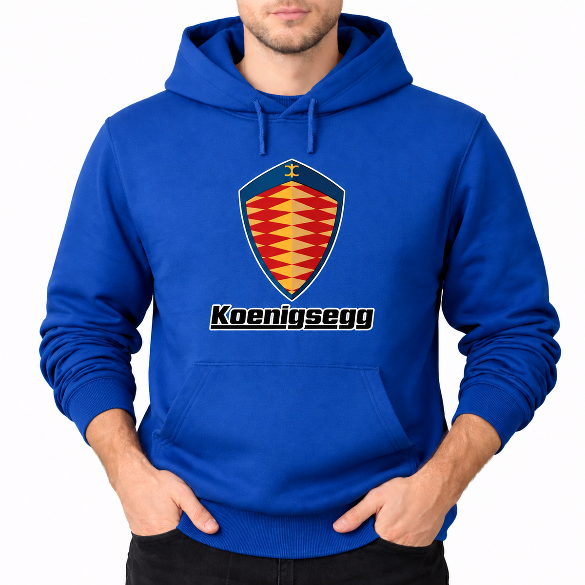 Koenigsegg Royal Blue pullover hoodie front