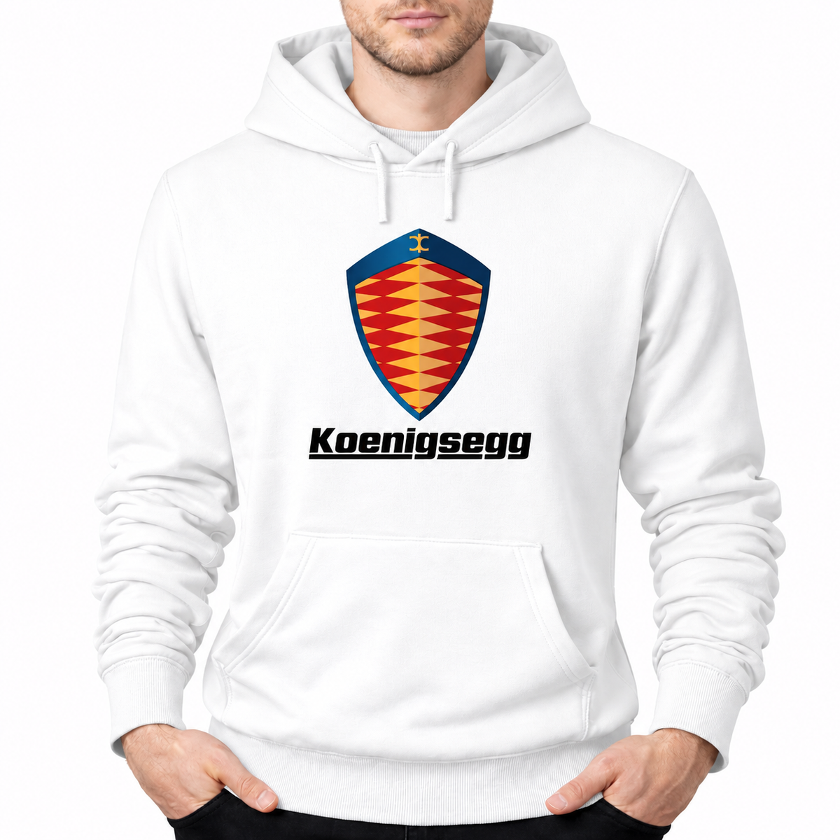 Koenigsegg White pullover hoodie front