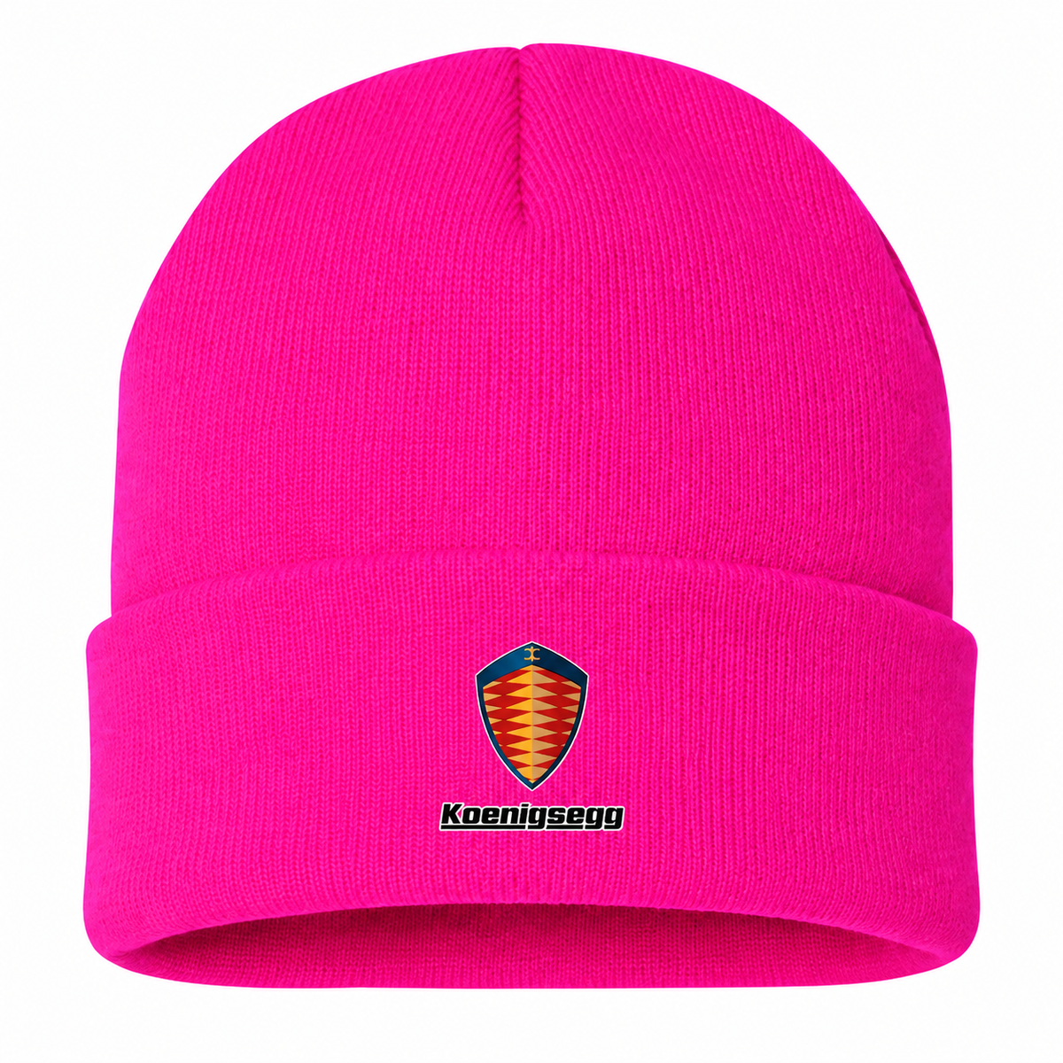 Men's Koenigsegg Beanie Hat — Hot Pink — clean front main