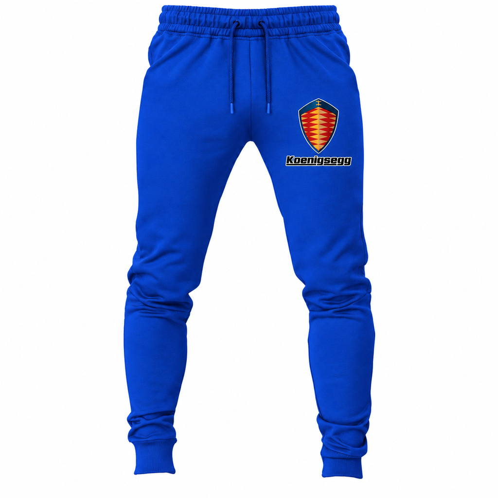 Koenigsegg joggers Royal Blue front left thigh heat transfer