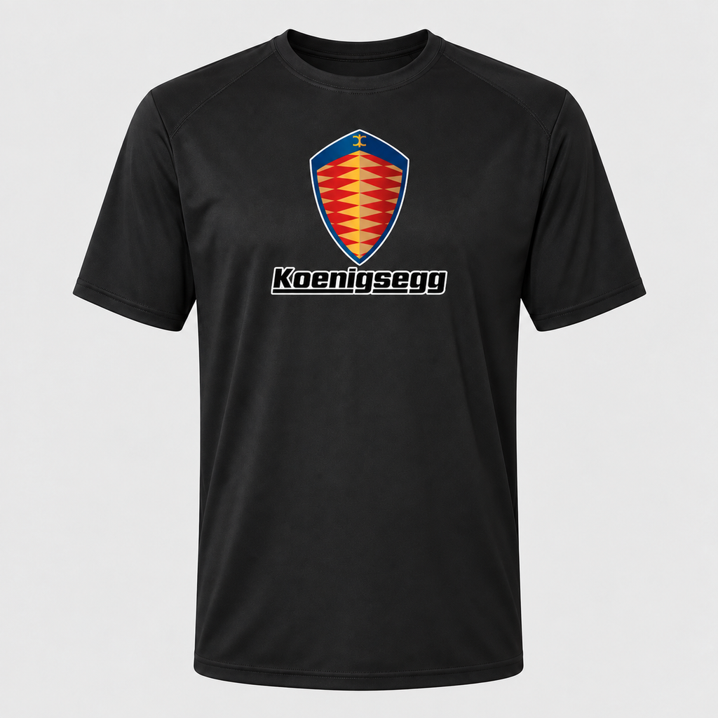 Koenigsegg polyester T-shirt — Black — original logo