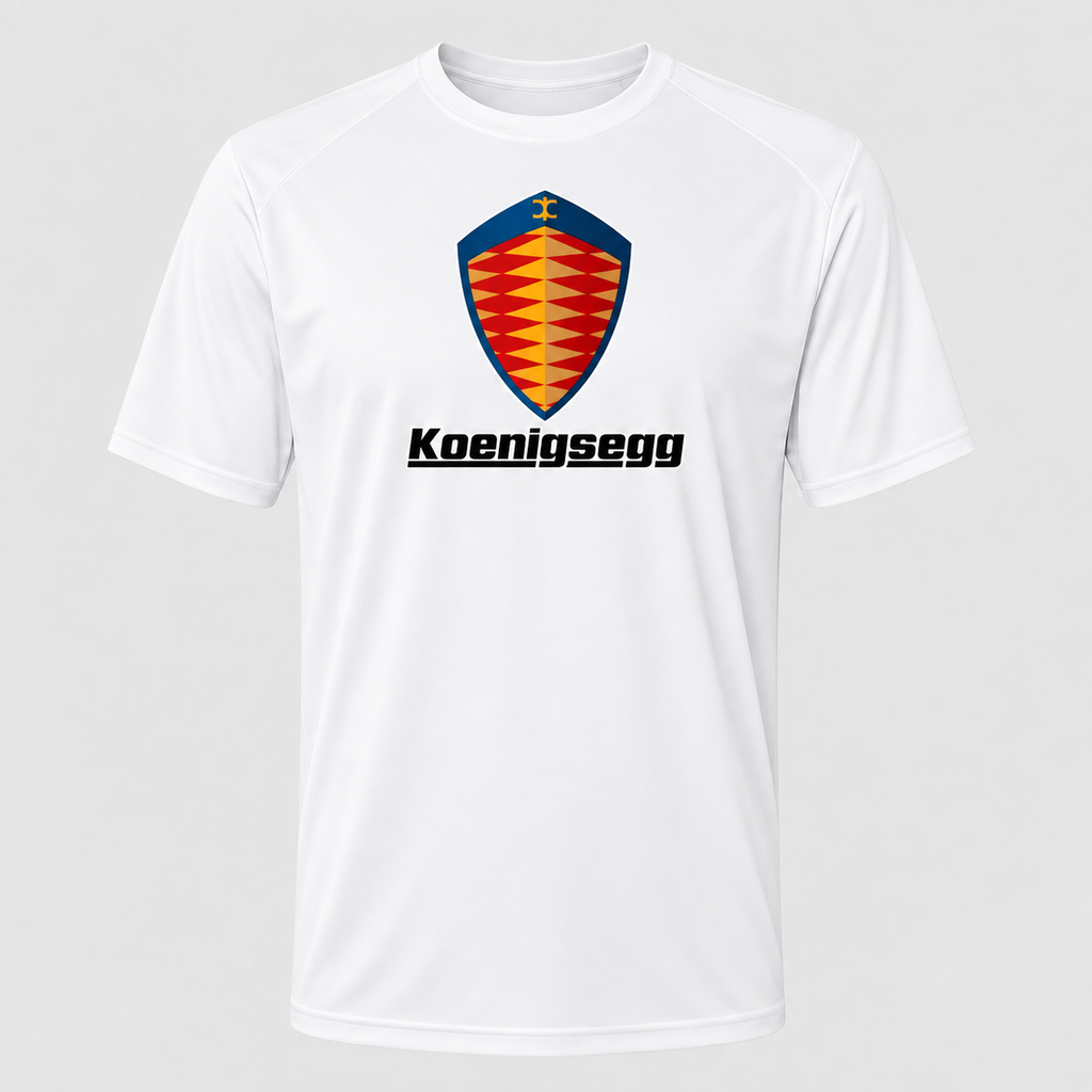 Koenigsegg polyester T-shirt — White — original logo