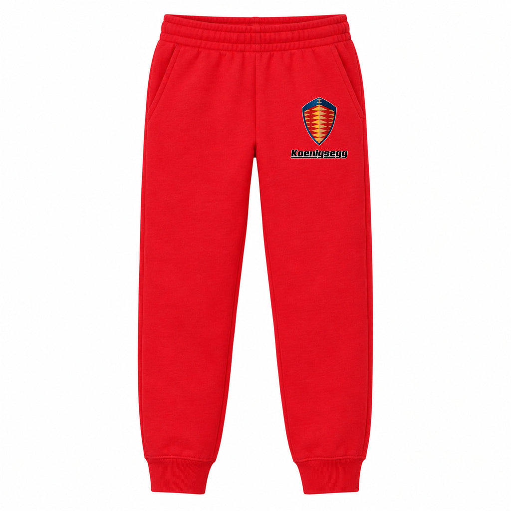 Koenigsegg youth jogger sweatpants in Red, Youth Large ages 10–12
