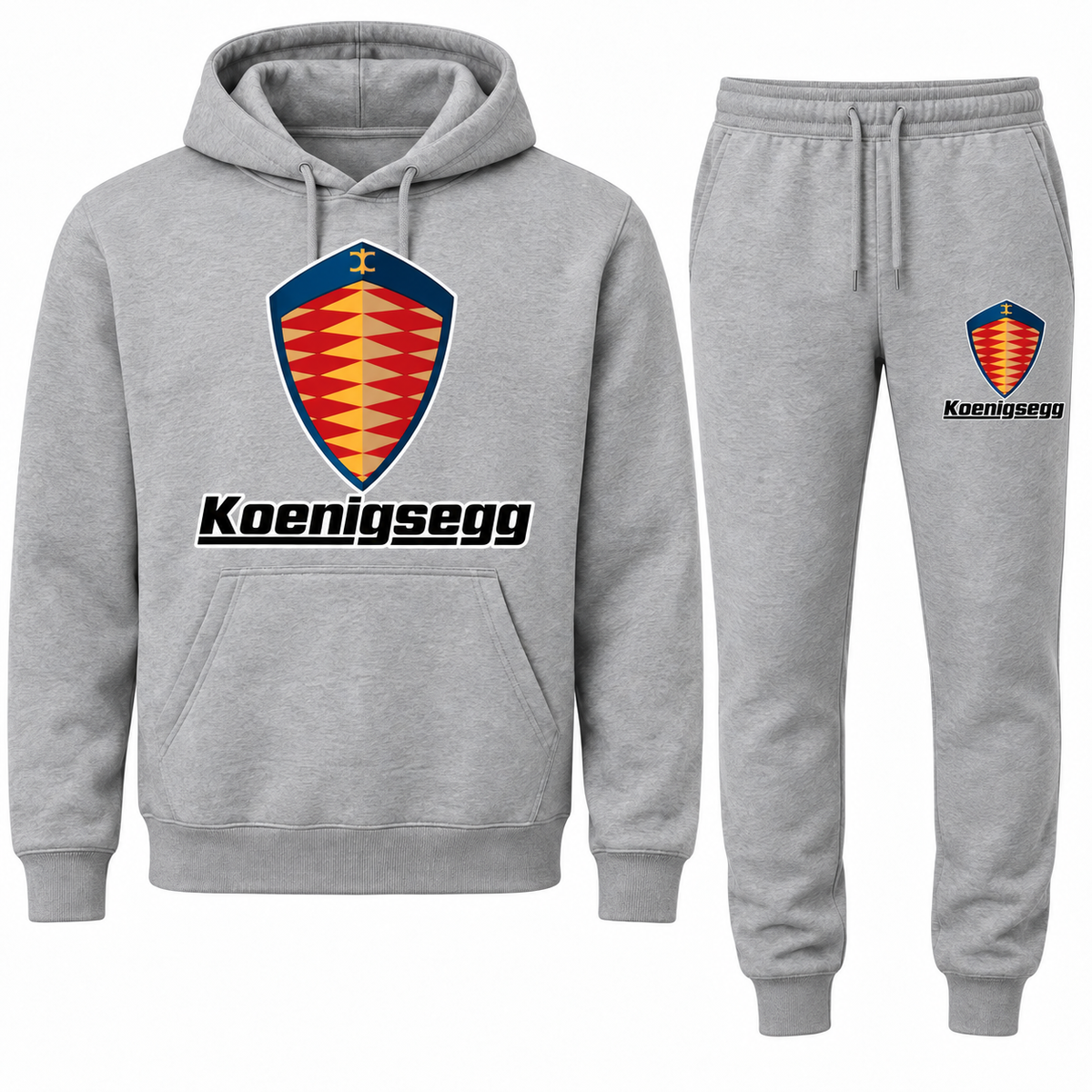 Koenigsegg Grey hoodie joggers set front