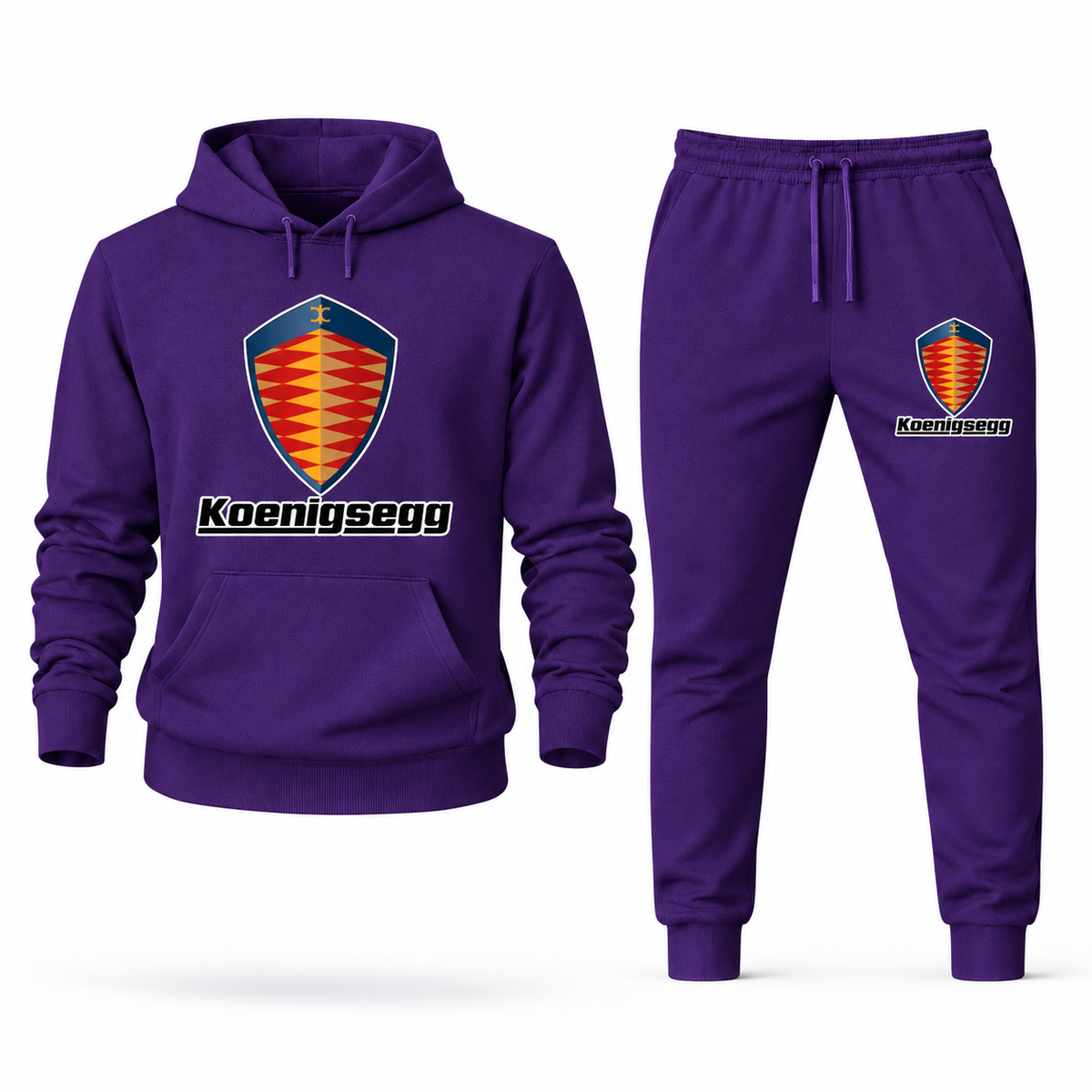 Koenigsegg Purple hoodie joggers set front