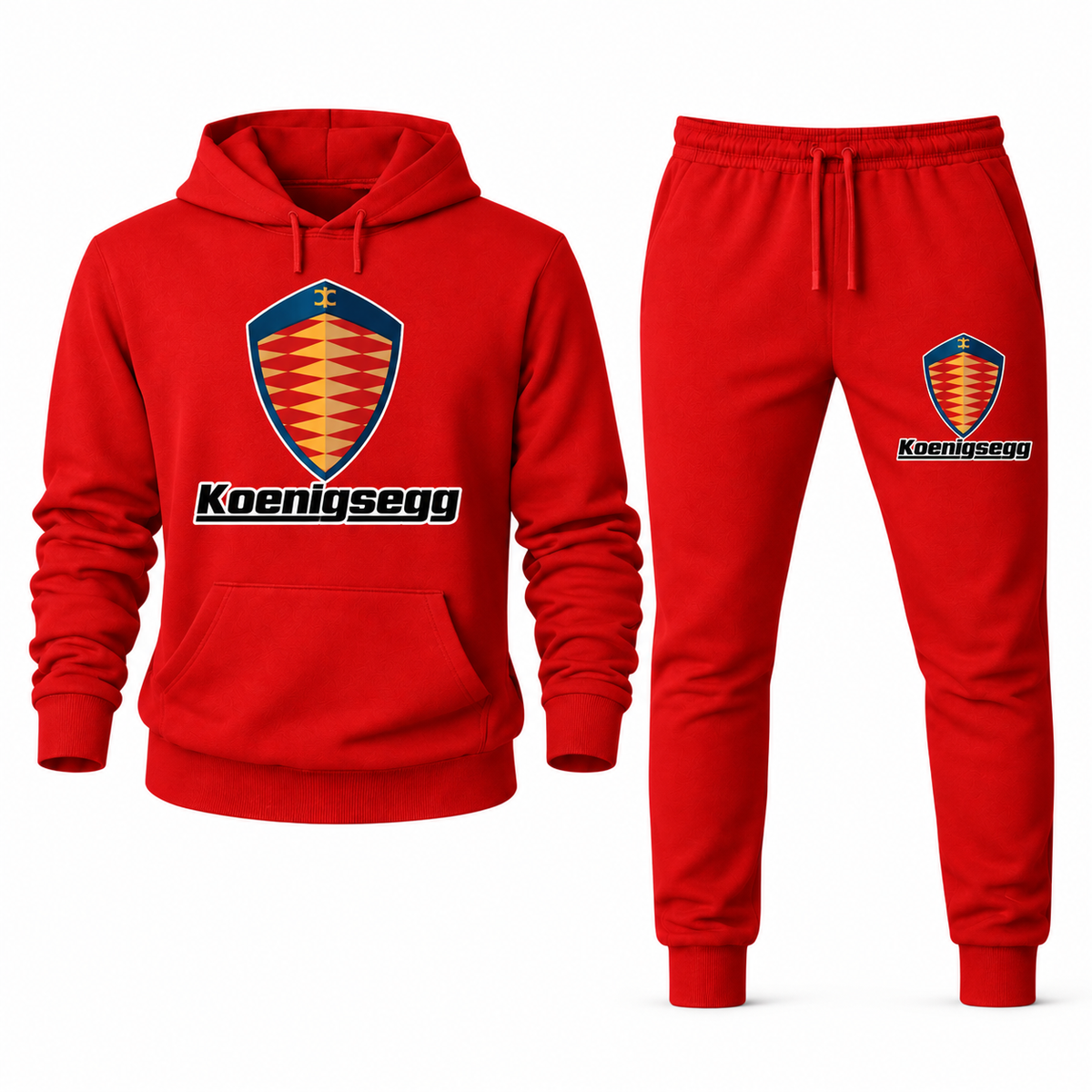 Koenigsegg Red hoodie joggers set front