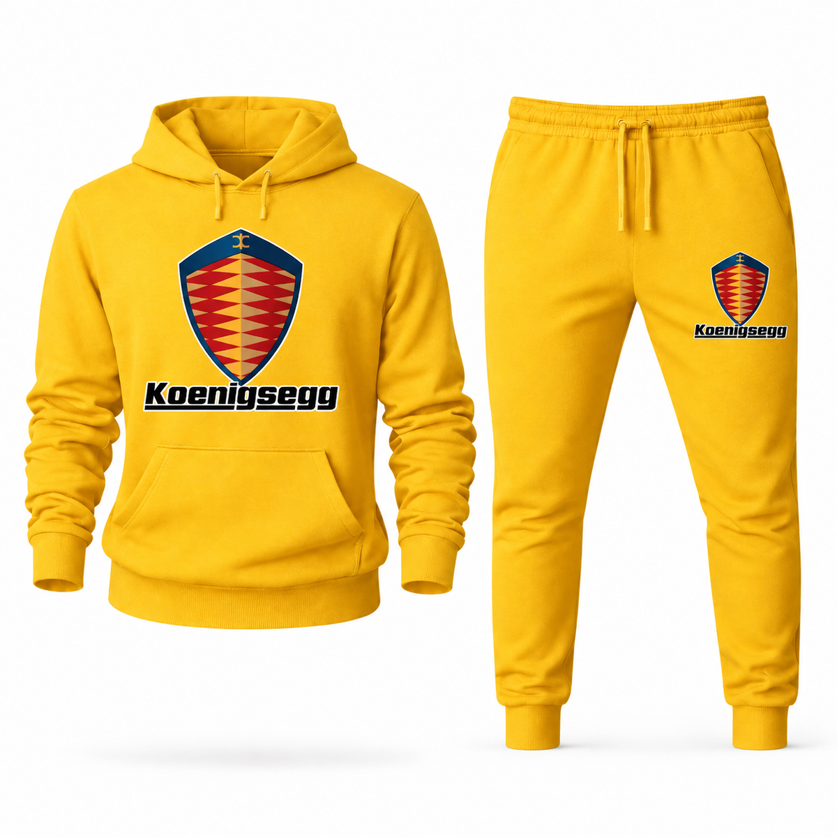 Koenigsegg Yellow hoodie joggers set front