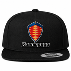 Koenigsegg snapback Black front centered heat transfer