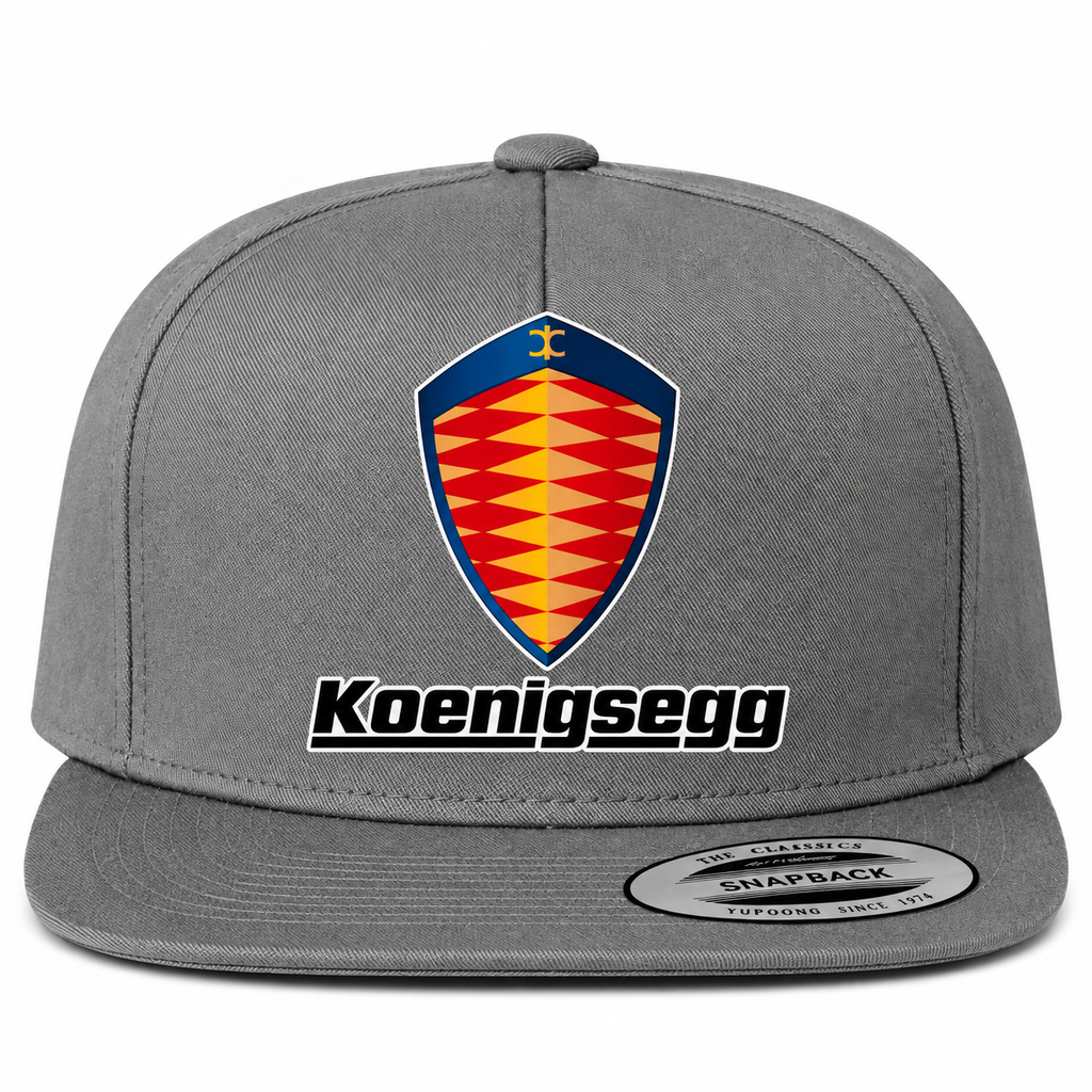 Koenigsegg snapback Grey front centered heat transfer