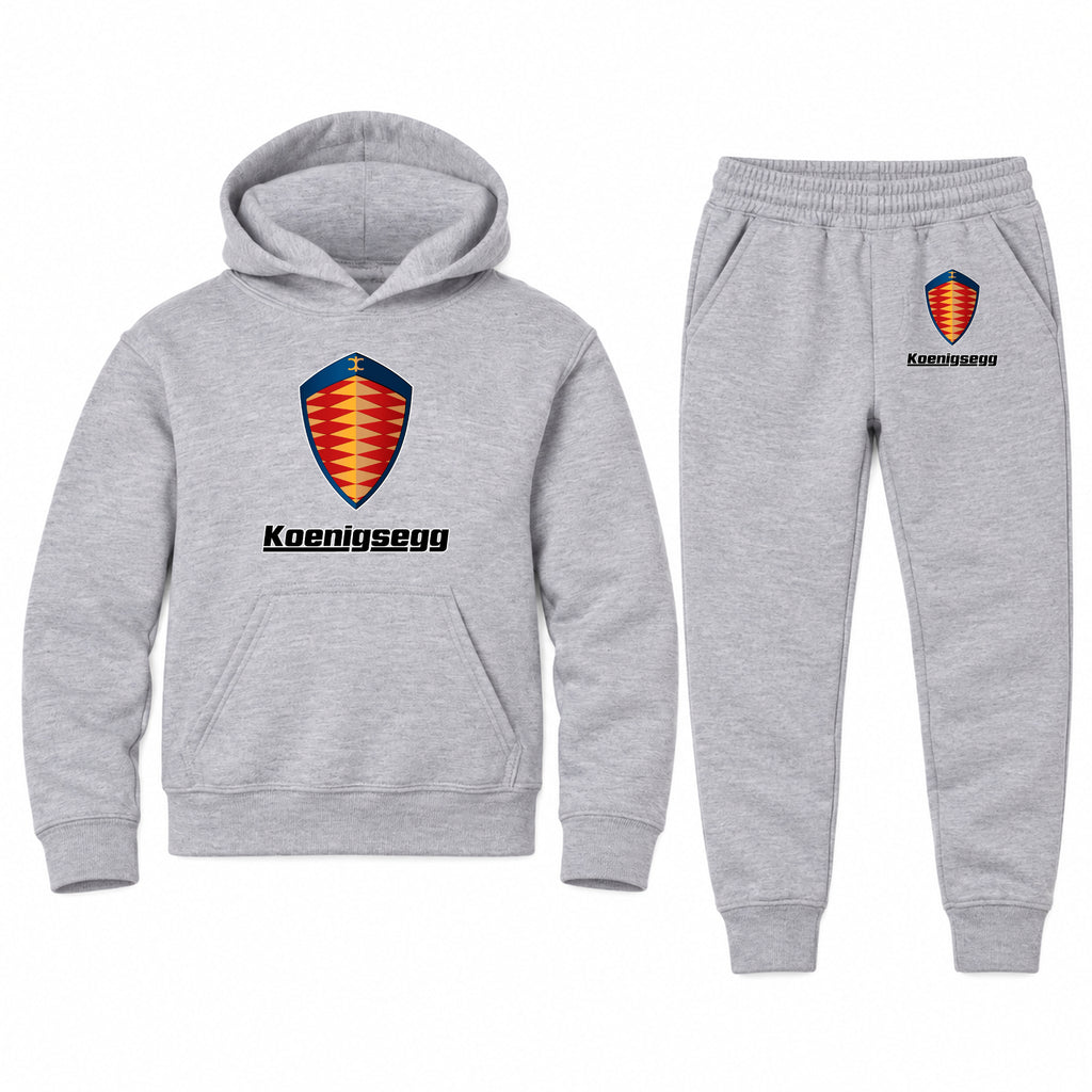 Koenigsegg youth hoodie jogger set, Sports Grey, Youth Large ages 10–12