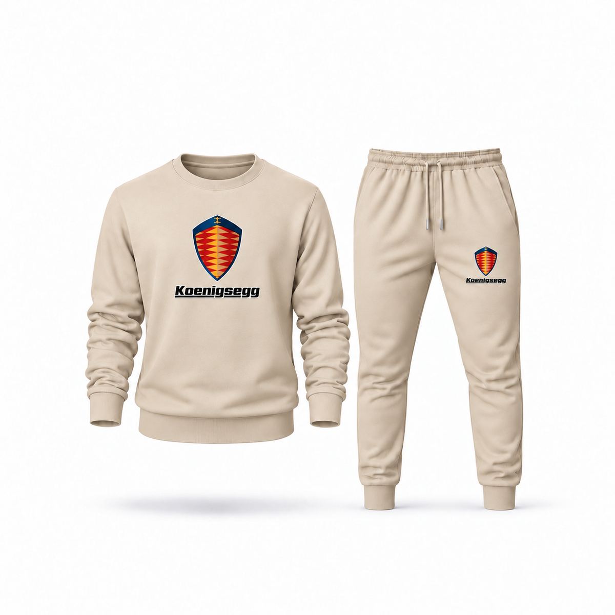 Men's Koenigsegg Sweatshirt Joggers Set | Color: Tan | Main