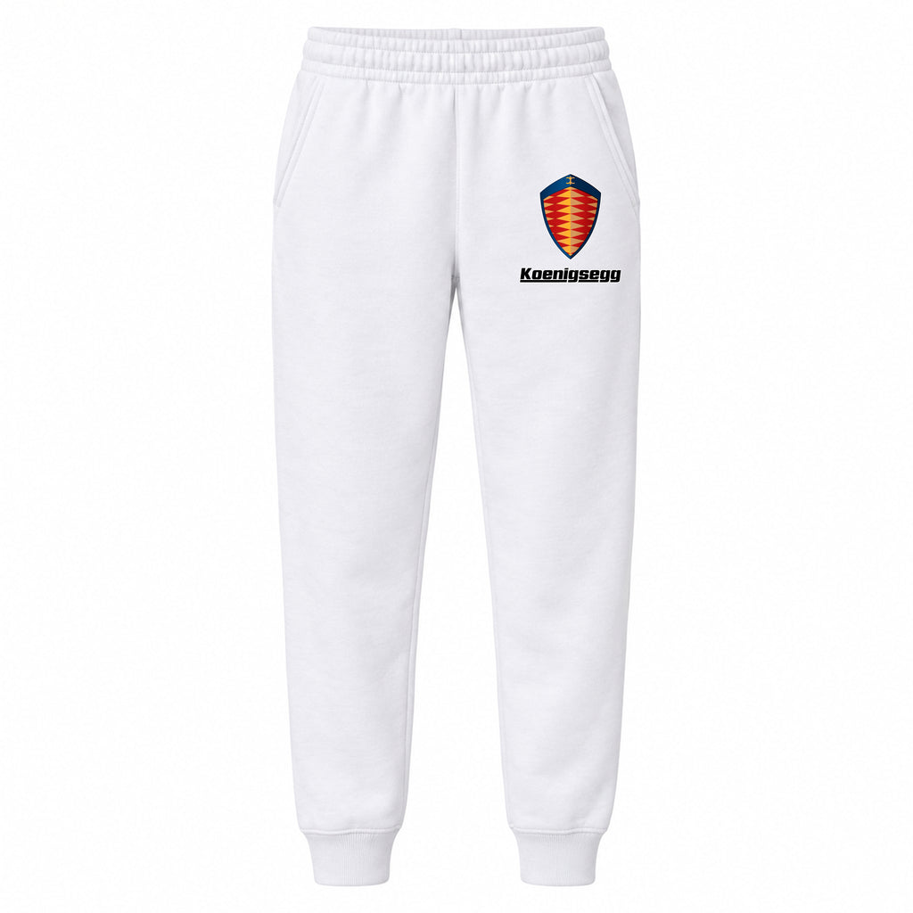 Koenigsegg youth jogger sweatpants in White, Youth Large ages 10–12