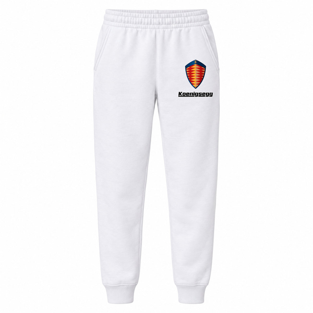 Koenigsegg youth jogger sweatpants in White, Youth Large ages 10–12