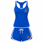 Women's Koenigsegg tanktop and shorts set Blue front