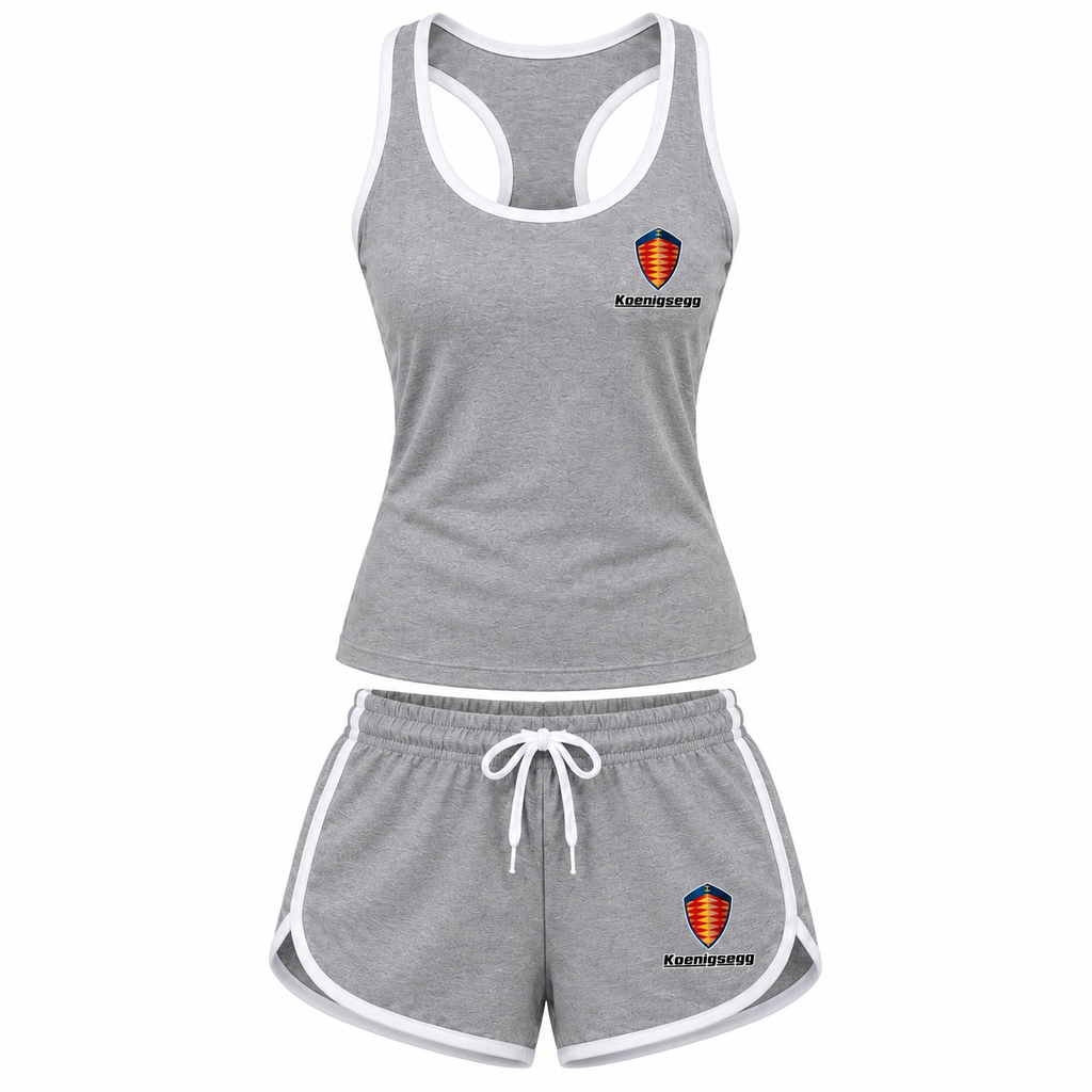 Women's Koenigsegg tanktop and shorts set Grey front