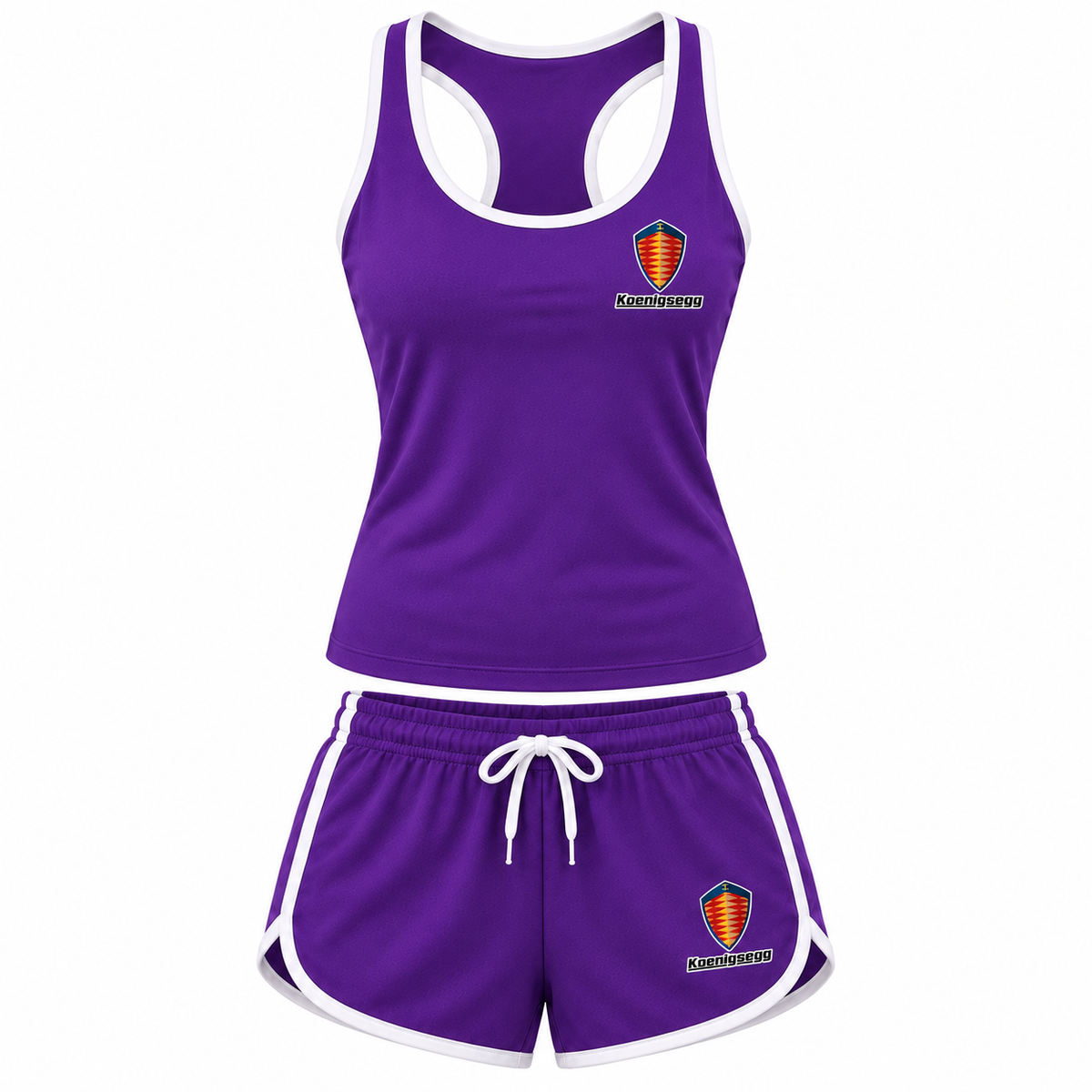 Women's Koenigsegg tanktop and shorts set Purple front