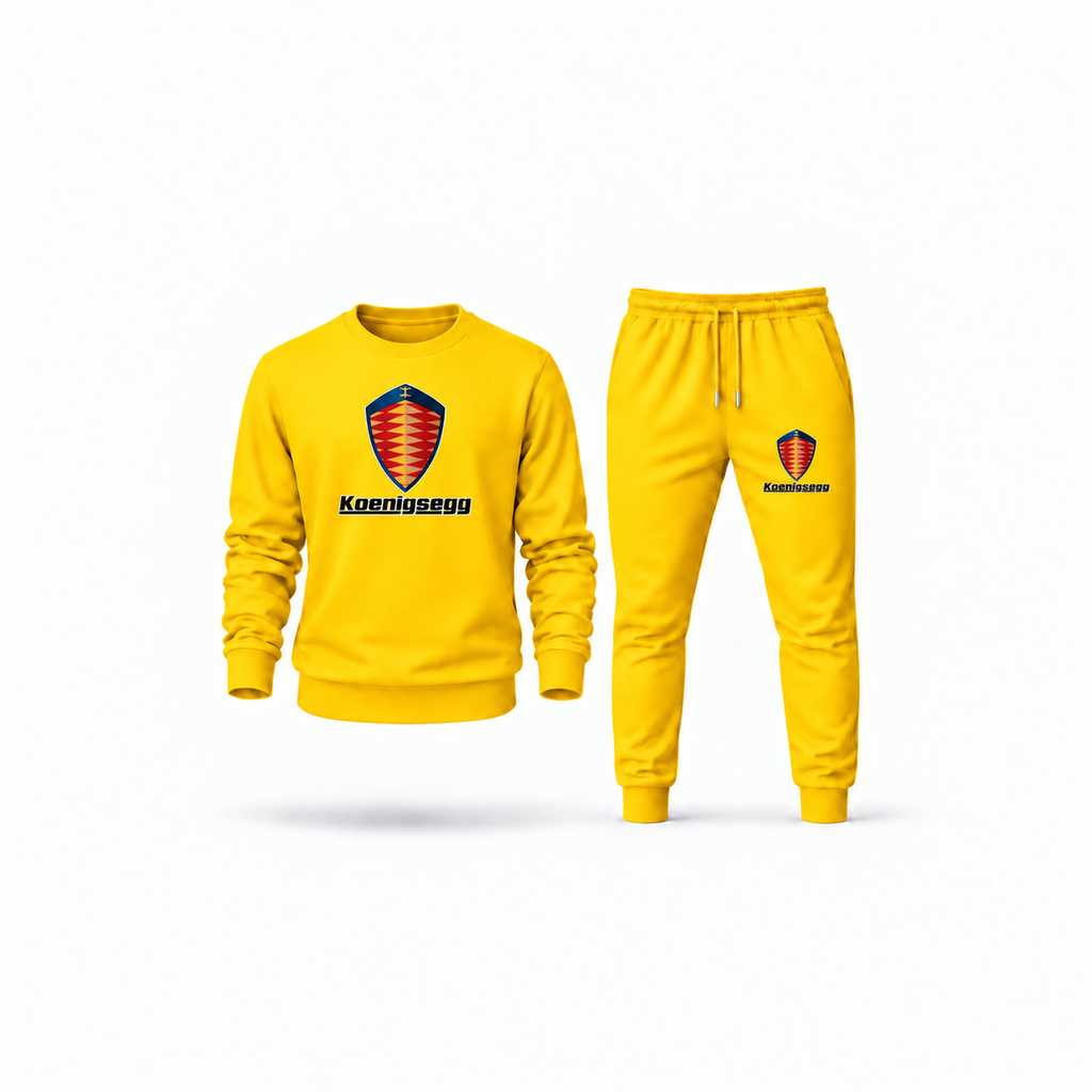 Men's Koenigsegg Sweatshirt Joggers Set | Color: Yellow | Main
