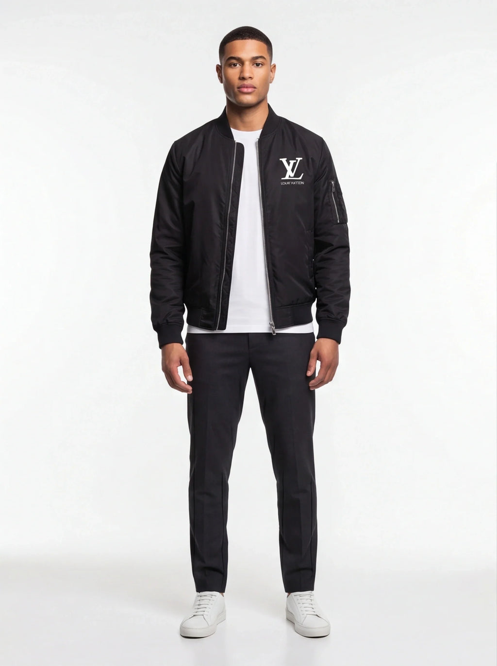 Men's Louis Vuitton Lightweight Bomber Jacket Windbreaker Softshell Varsity Jacket Coat