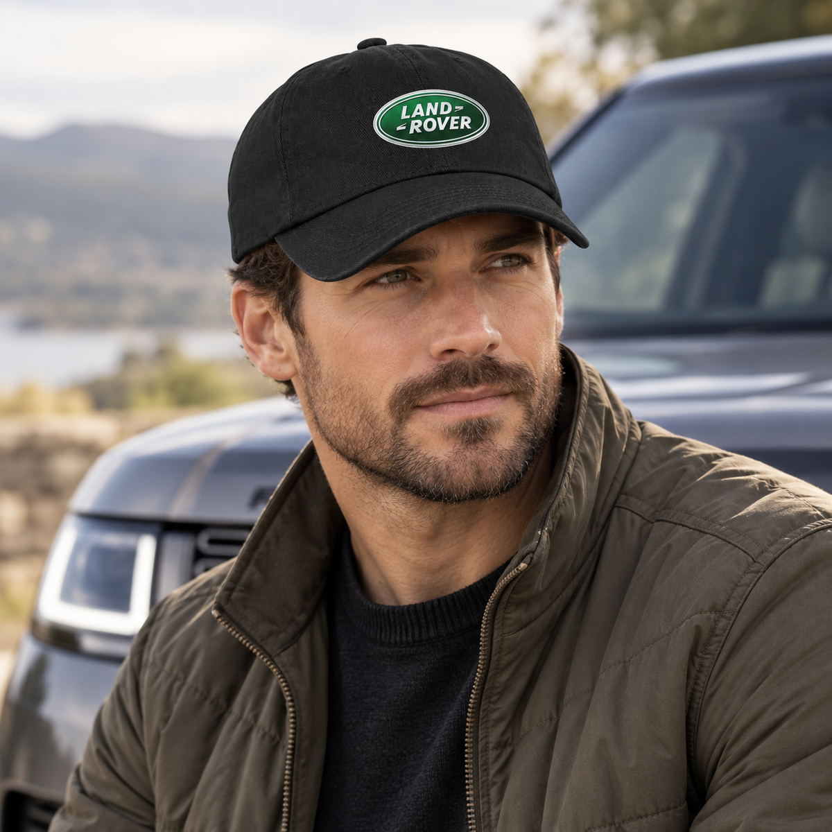 Land Rover Car Dad Baseball Cap Hat | Color: Black | Image 5