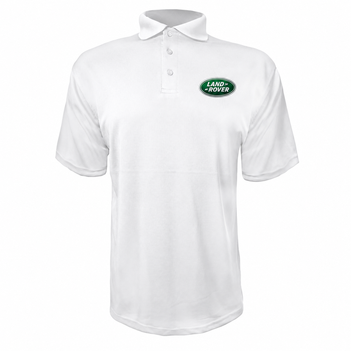 Land Rover polyester polo — White — source logo on left chest