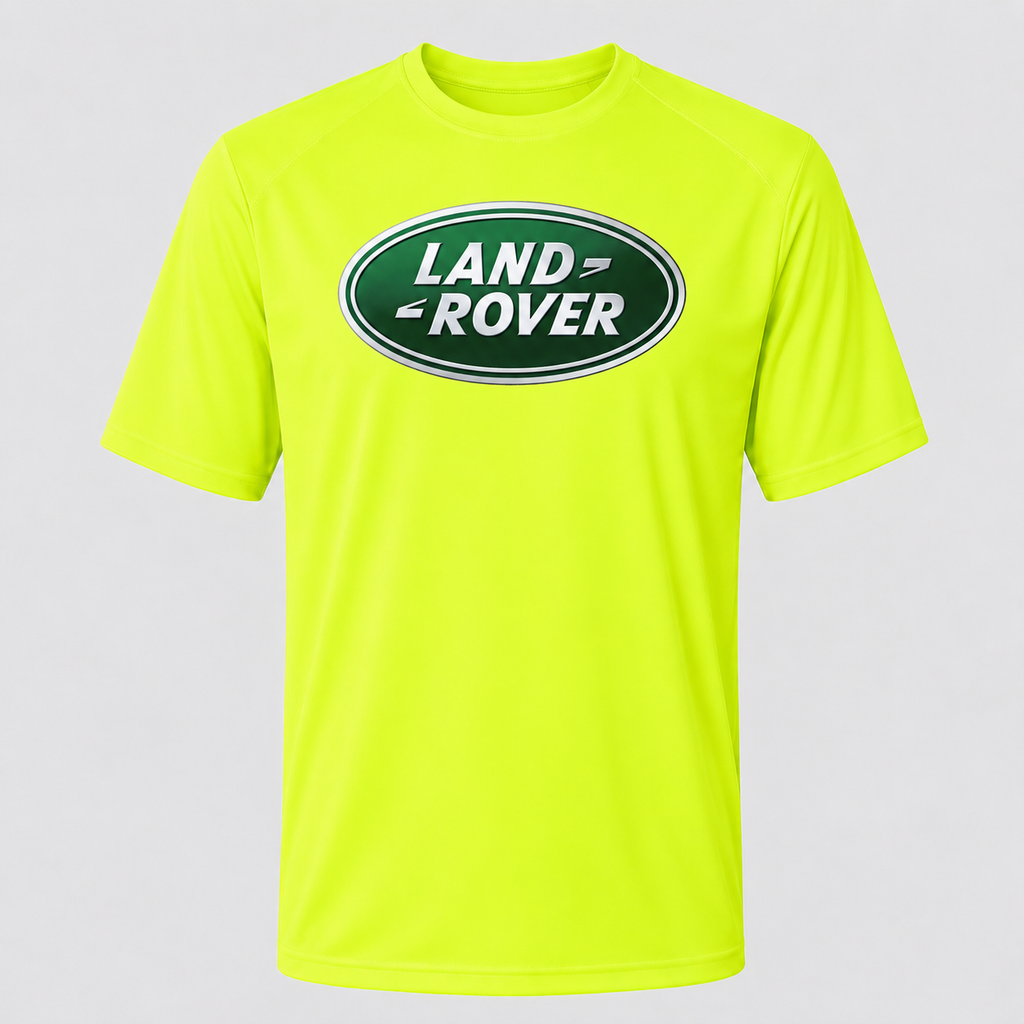 Land Rover polyester T-shirt — Safety Green — original logo
