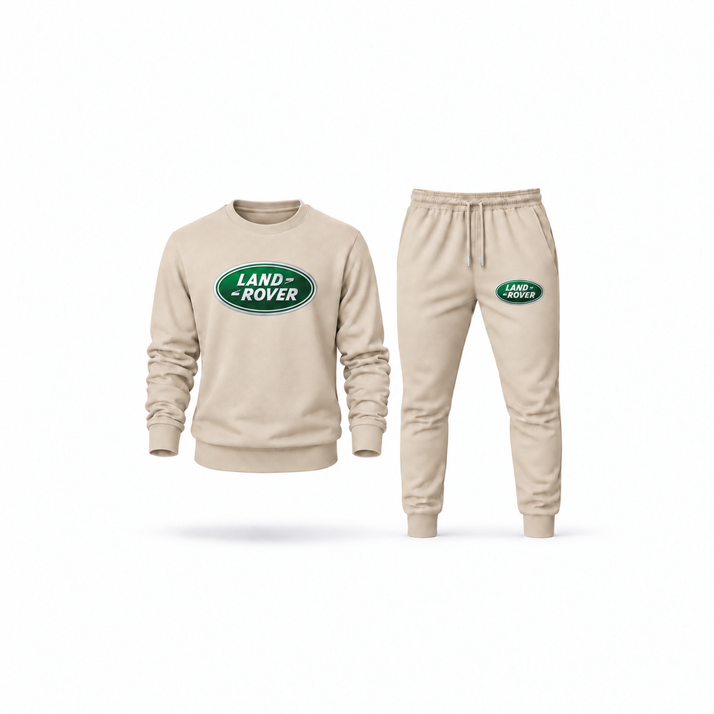 Men's Land Rover Sweatshirt Joggers Set | Color: Tan | Main