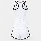 Land Rover women's tanktop and shorts set Back | Color: White |