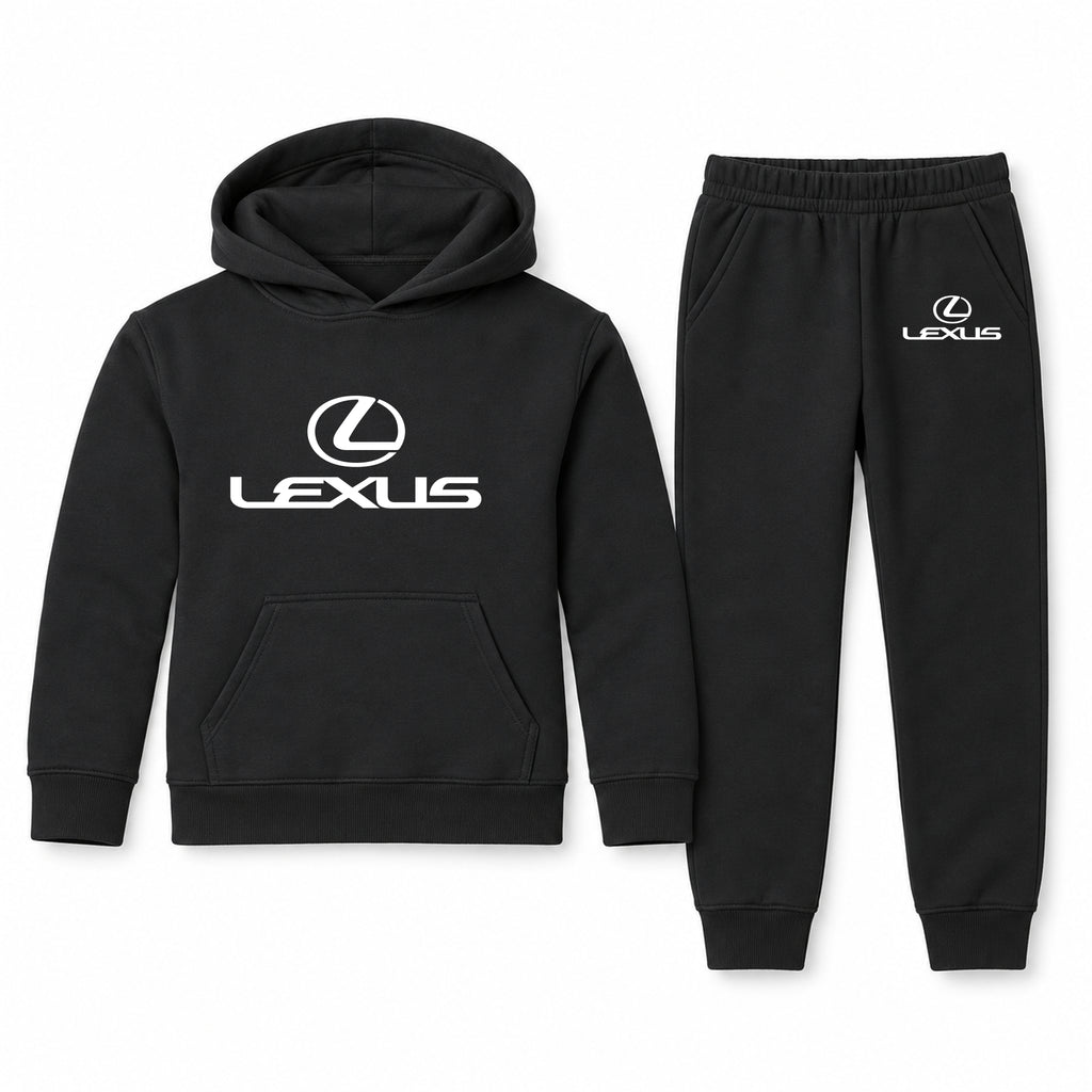 Lexus youth hoodie jogger set, Black, Youth Large ages 10–12