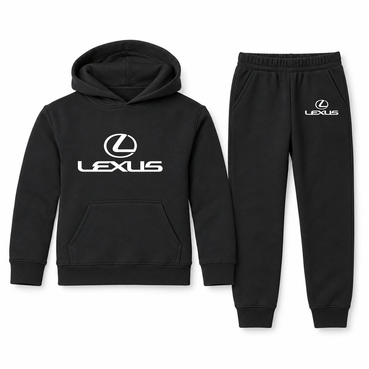 Lexus youth hoodie jogger set, Black, Youth Large ages 10–12