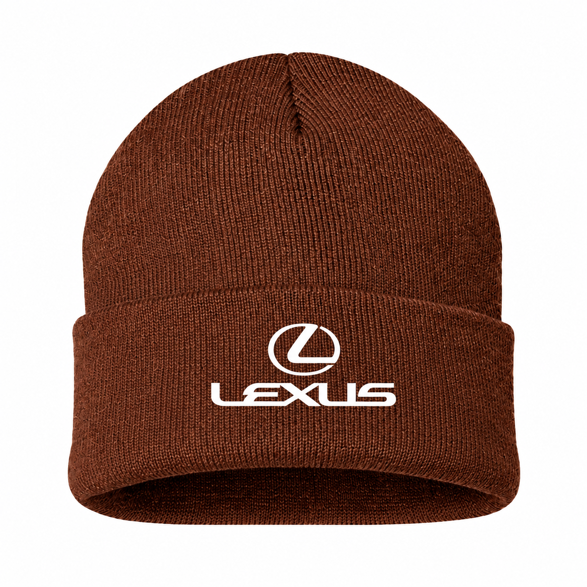 Men's Lexus Beanie Hat — Brown — clean front main