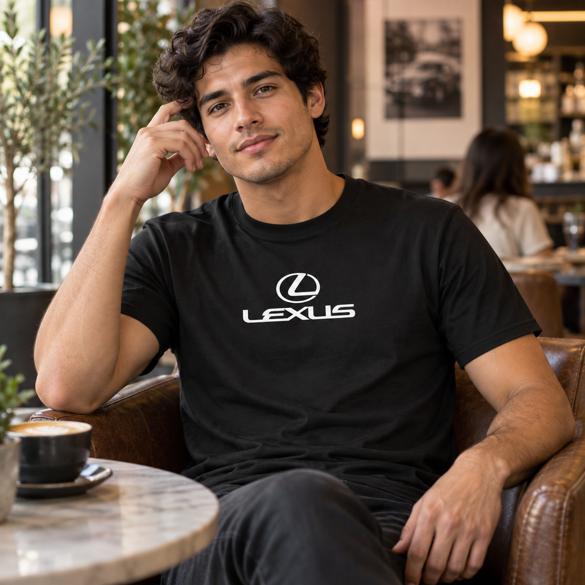 Lexus Cotton T-Shirt | Color: Black | Image 3 | Lifestyle Portrait