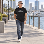 Lexus Cotton T-Shirt | Color: Black | Image 4 | Wide Lifestyle Scene