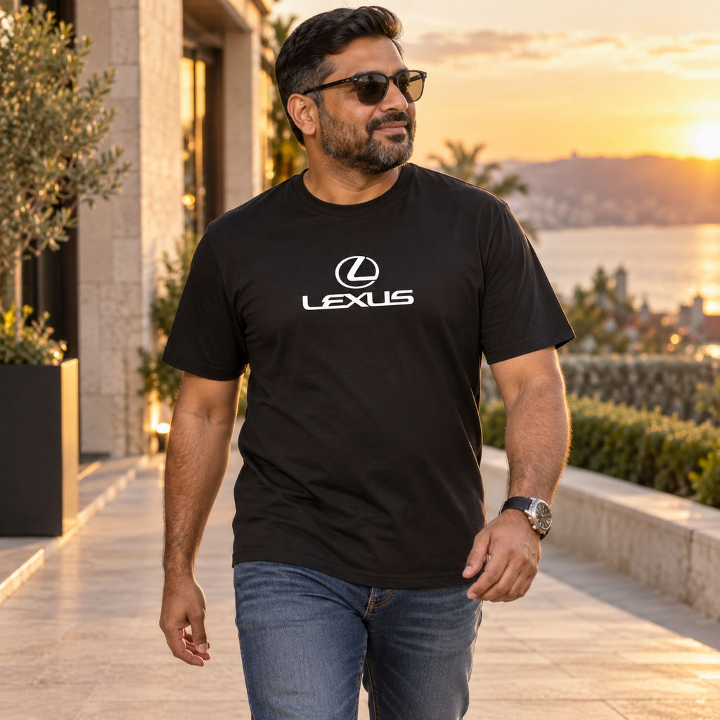 Lexus Cotton T-Shirt | Color: Black | Image 5 | Lifestyle Editorial